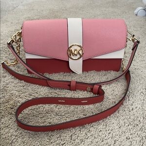 Michael Kors Colorblock Pink & Red Crossbody Bag